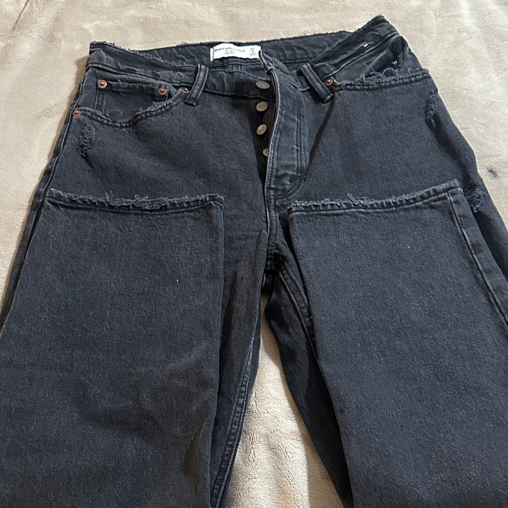 Abercrombie & Fitch Charcoal High Rise Jeans - Picture 5 of 9